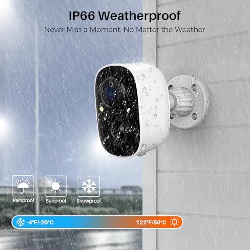 Wireless Outdoor Security Cameras with AI Motion Detection and 2K Color Night Vision F45074