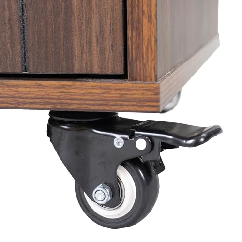 Farmhouse Kitchen Island with Drop Leaf, Barn Door and Wheels O34026