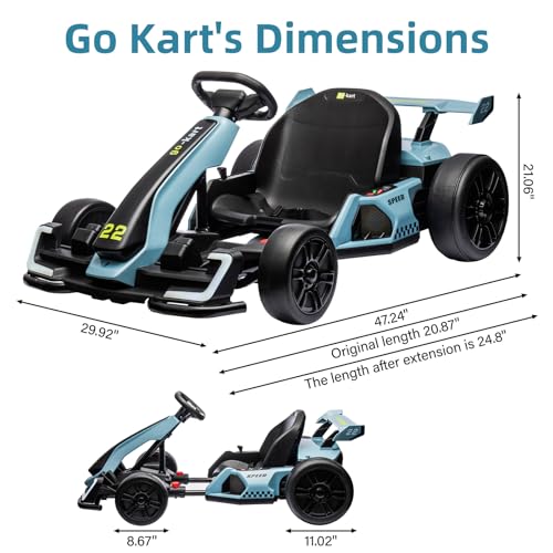 Kids Electric Drift Go Kart with Adjustable Seat A945