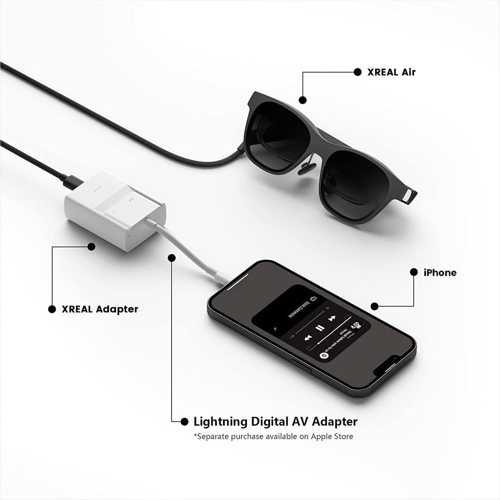 AR Glasses with Adapter Bundle, 3-Level Electrochromic Dimming, 120Hz W637851