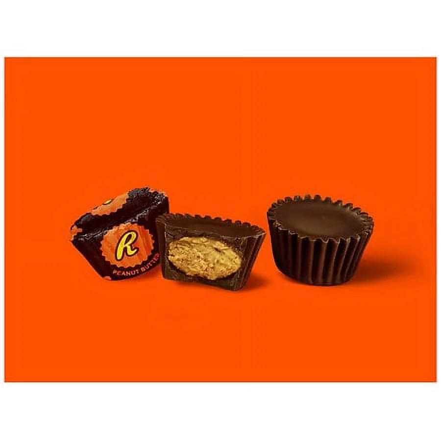 Dark Chocolate Peanut Butter Cups Candy, Individually Wrapped, 10.2oz Pack of 2 B678