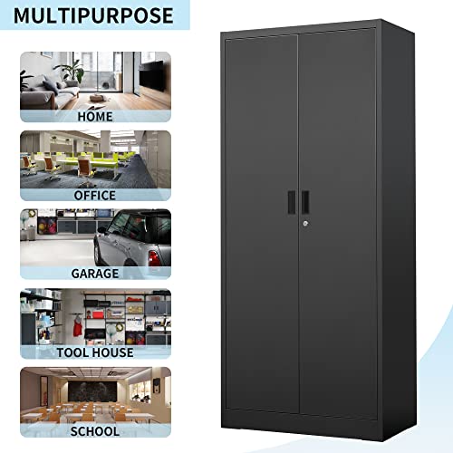 Metal Storage Cabinet with Adjustable Shelves, White W537131