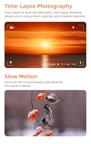 5K Handheld Camera with 3-Axis Gimbal Stabilizer, Rotatable Touchscreen, IR Night Vision, 64G Card W8862