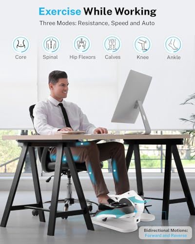 Under Desk Elliptical Leg Exerciser for Seniors, 3-in-1 Seated Pedal Machine O306562