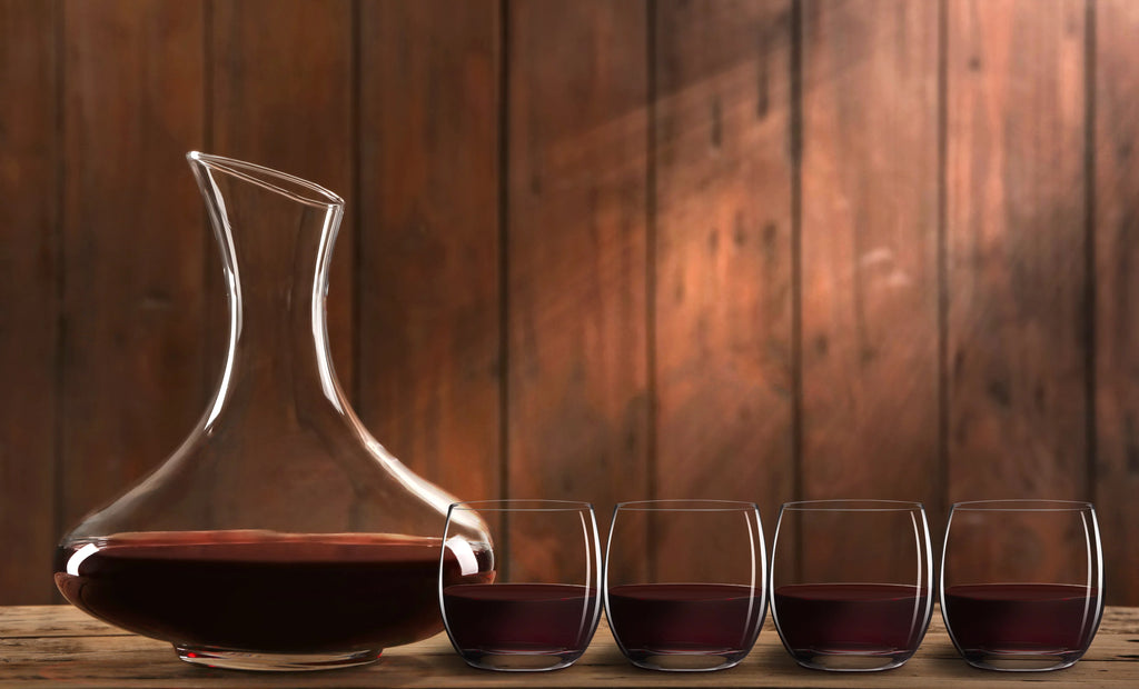 Wine Decanter Carafe Aerator with Stemless Glasses, 5-Piece Set A450