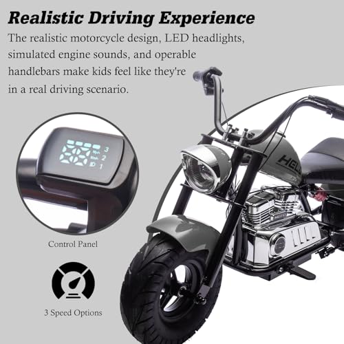 Electric Dirt Bike for Kids 14+, 360W Motor, 15.5 MPH, Gray D8115
