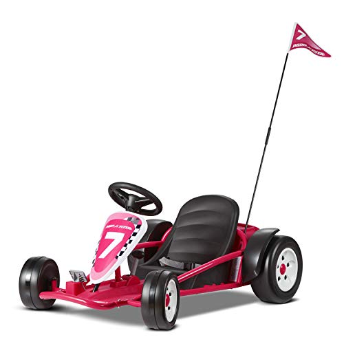 Kids Electric Go-Kart with Adjustable Seat, Rubber Wheels B5495