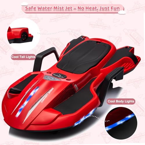 24V Electric Ride On Toy for Kids, Drift Cart with Side Handlebars, LED Lights & Music D29191