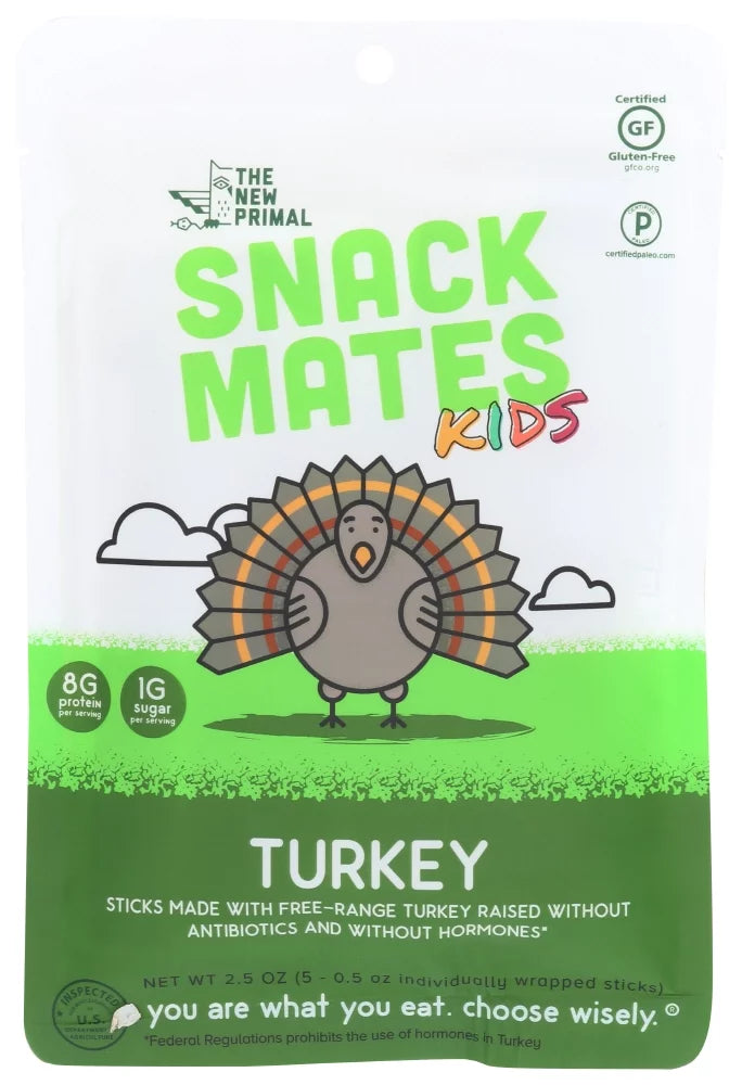 The New Primal Snack Mates, Turkey Sticks, 2.5 Oz.
