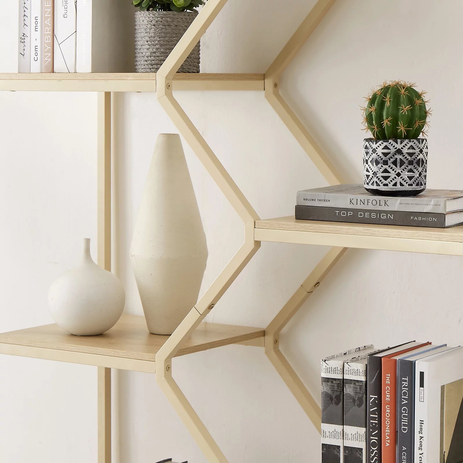Rattan Bookshelf 7 Tiers with Storage Cabinet and Doors T2268