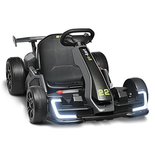 24V Kids Go Kart 300W Electric Drift Kart Outdoor Race Toy with 2X150W Motor, 7AH Battery, Green R238