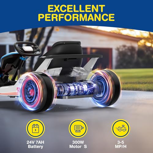 24V Electric Go Kart for Big Kids with 5-Point Safety Belt L11939