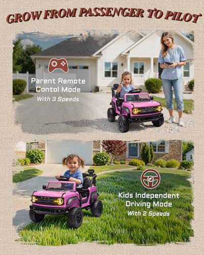24V Ride on Car for Big Kids, 2 Seater with Remote Control, Pink O4976