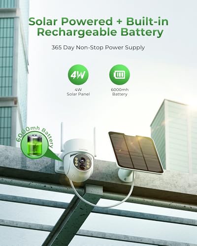 Solar Security Cameras Wireless Outdoor with 10" Monitor, 2K Color Night Vision, 2-Way Audio C3117