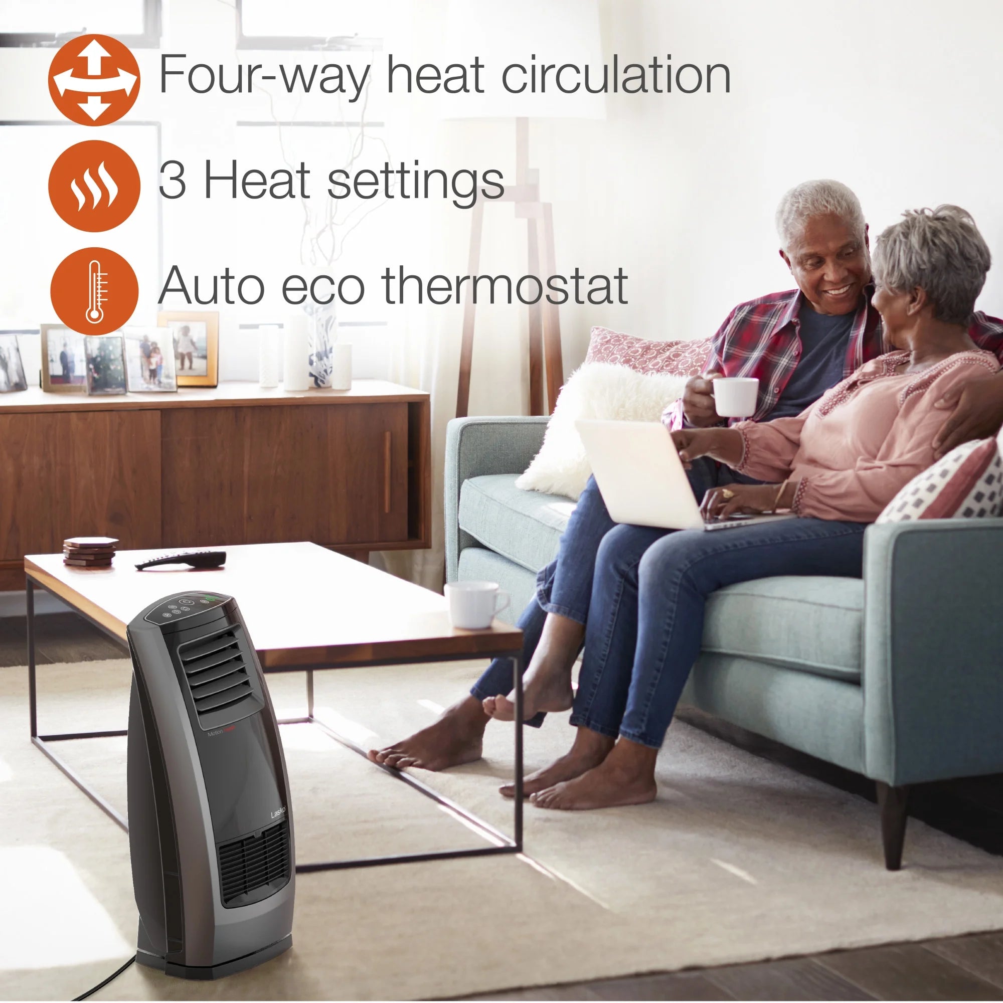 Ceramic Room Heater with Remote, 1500W L7192