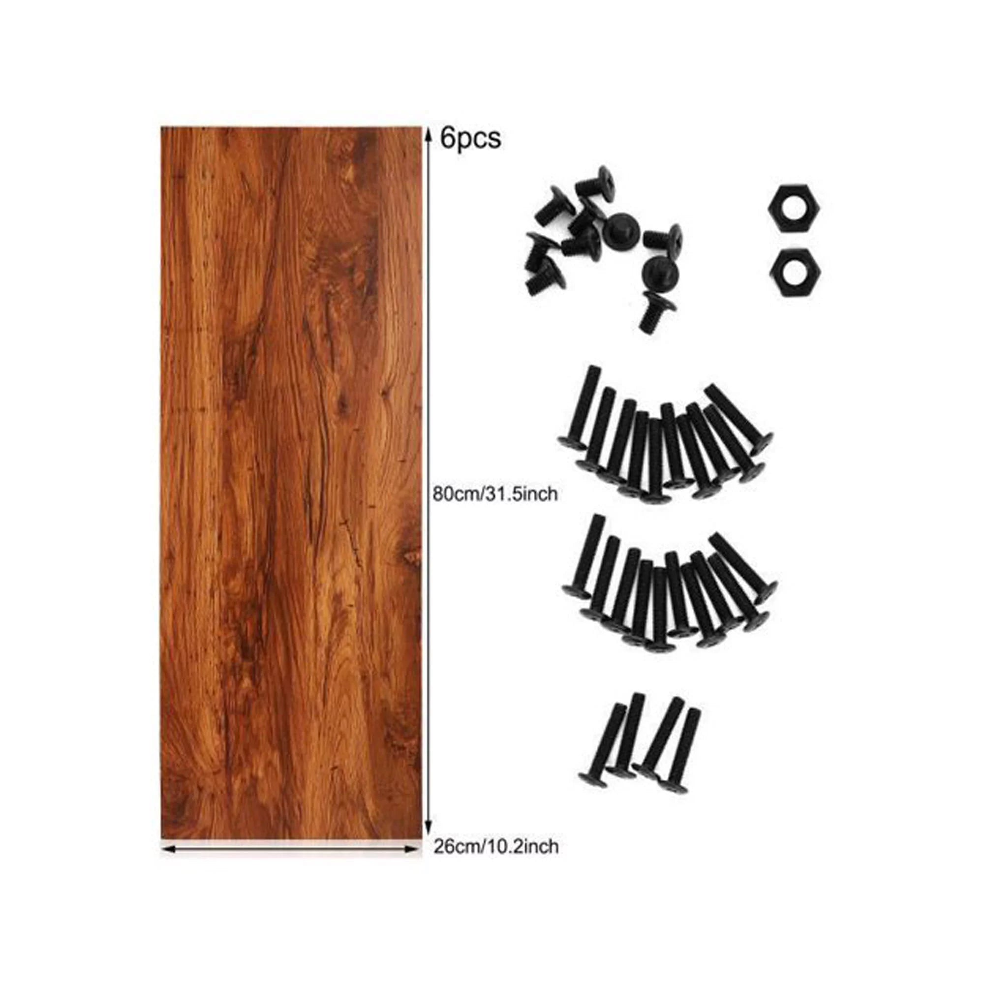 5-Tier Tall Bookcase, Rustic Wood and Metal Open Shelf Unit P380