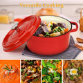 Enameled Cast Iron Dutch Oven, 13" Round 5 qt Cast Iron Casserole Dish, Long-Lasting Enamel Dutch Oven for Bread Baking, Non-Stick Bread Dutch Oven, Enamel Cast Iron Cookware