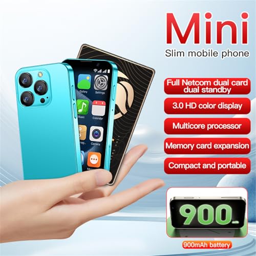 3G Mini Smartphone 3.0 Inch WiFi GPS Quad Core Android 8.1 Palm Phone Slim HD Camera Dual Sim 2GB RAM 16GB Light Blue H59317