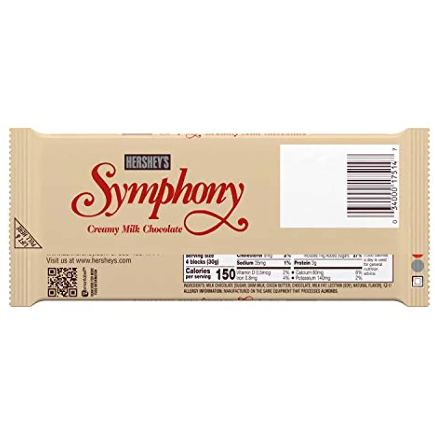 Milk Chocolate Candy Bars, 4.25 oz, 12 Count R923