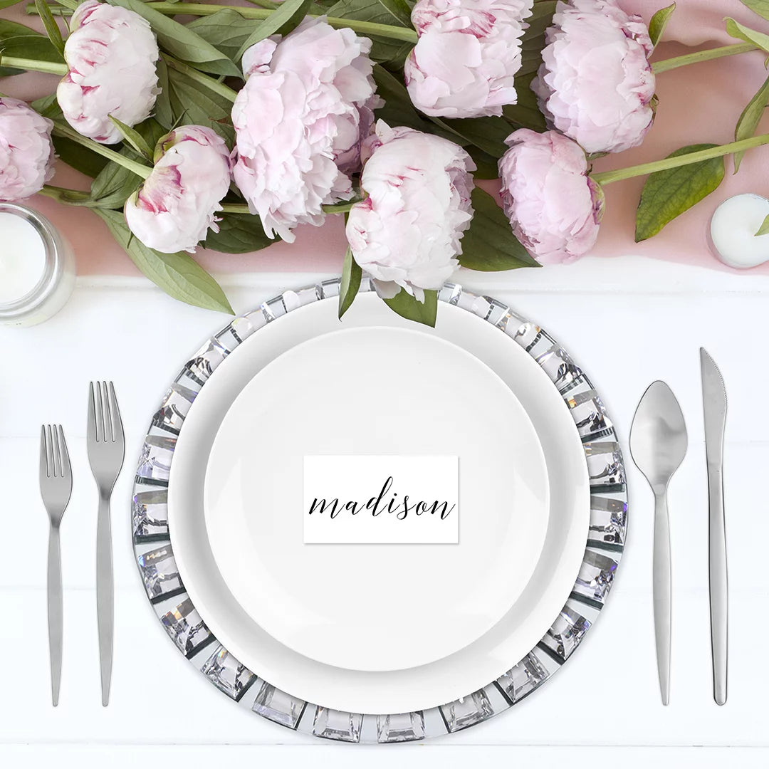 Mirror Charger Plates, Set of 4, Silver N472331