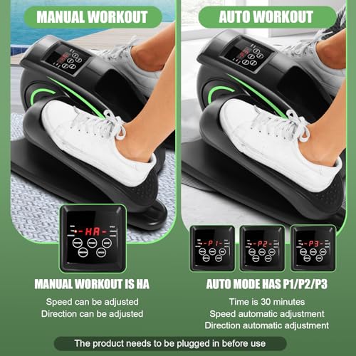 Under Desk Elliptical Machine - Quiet Pedal Exerciser for Seniors, Office & Home N263