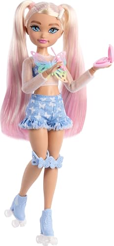 Renee Posable Roller Skating Fashion Doll with Black Hair and Accessories V354174