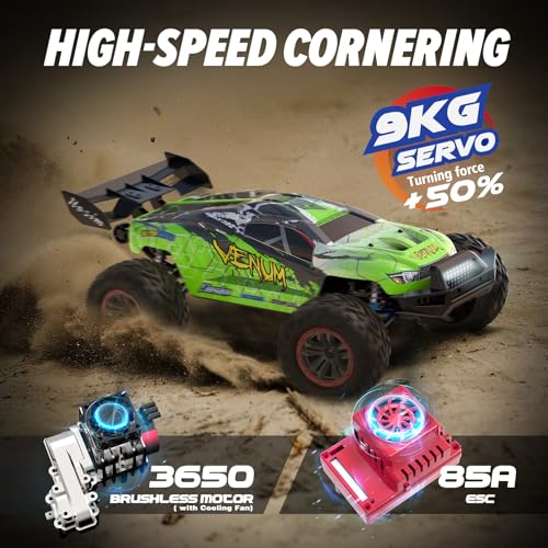 RC Car 1:8 Scale, 4WD Off-Road Monster Truck with Waterproof Design J331