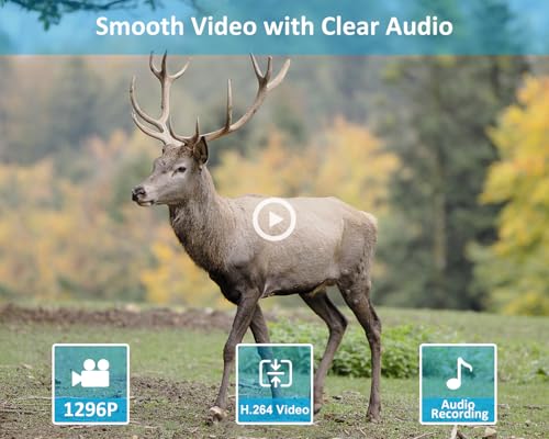 Trail Camera, 64MP 1296p, Night Vision, Motion Activated, Waterproof S1370