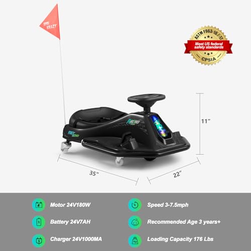 24V Electric Drifting Go Kart for Kids with Brushless Motor, Pink G891