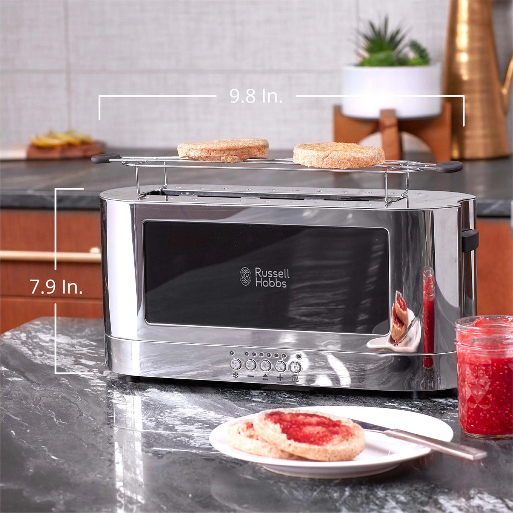 2-Slice Glass Accent Toaster, Black & Silver H6234