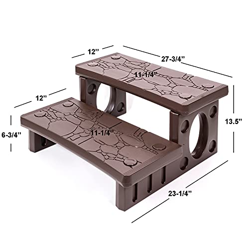 2-Step Spa Hot Tub Pool RV Deck Steps, Lightweight Sided Step G8697