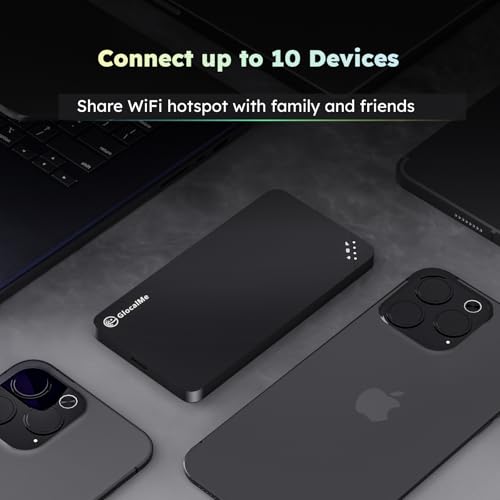 4G LTE Mobile Hotspot, Portable WiFi for Travel in 200+ Countries, No SIM Card Needed, 10 Devices, 1GB Data 90 Days U937500