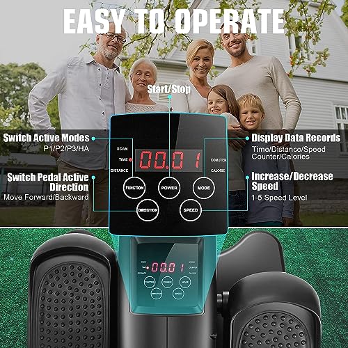 Under Desk Elliptical Machine - Quiet Pedal Exerciser for Seniors, Office & Home N263