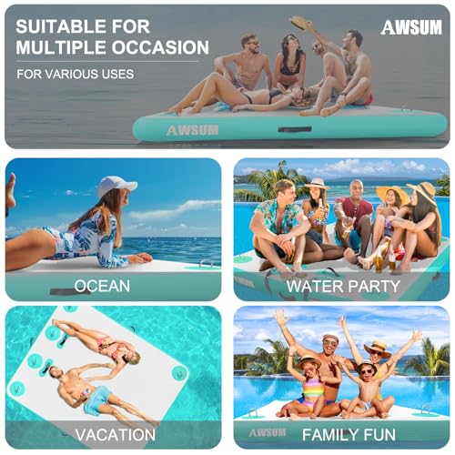 Inflatable Floating Dock Platform for Pool Beach Ocean Y75577