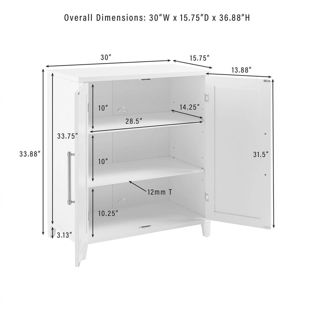 Stackable Wood Kitchen Pantry Storage Cabinet in White I978