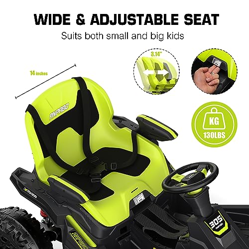 24V 4x4 Ride On Toy for Big Kids, 4x200W Motors, 5MPH, Parent Remote, Wide Adjustable Seat, Green L494349