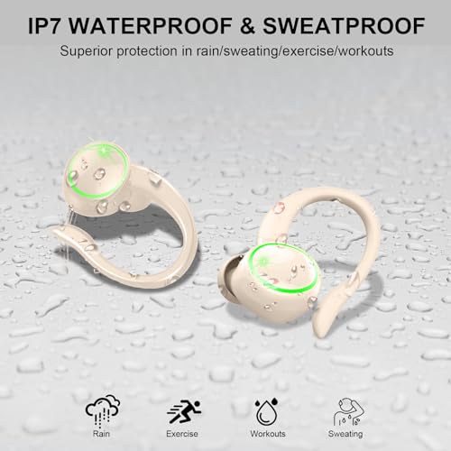 Wireless Earbuds Bluetooth 5.4 with Noise Cancelling Mic, IP7 Waterproof for Running Z469