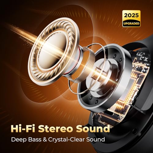Wireless Bluetooth Over-Ear Headphones with Active Noise Cancelling, Black C613326