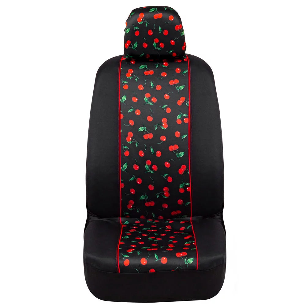 Cheeky Cherry Theme Car Seat Covers, Universal Fit, 2 Sets K610