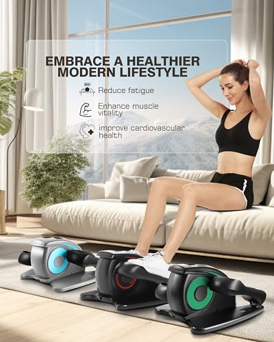 Under Desk Elliptical Machine - Quiet Pedal Exerciser for Seniors, Office & Home N263