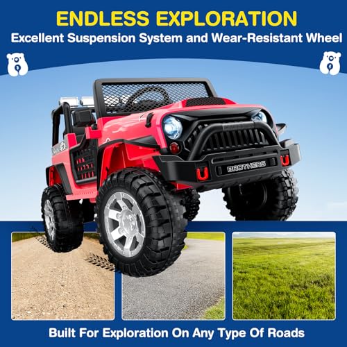 12V Kids Electric Ride On Car with Remote Control, 4-Wheel Suspension, Bluetooth Speaker P8629