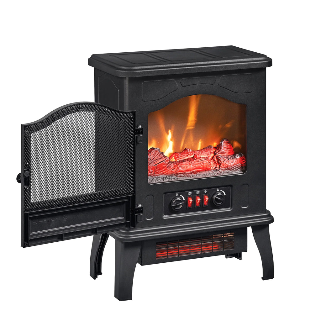 Infrared Quartz Electric Stove Heater, 1500W, Black I5759