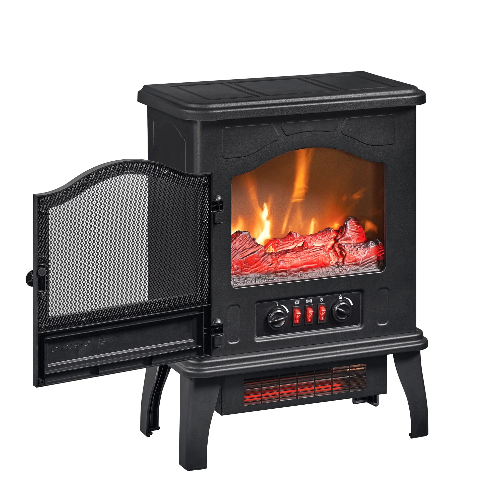 Infrared Quartz Electric Stove Heater, 1500W, Black I5759