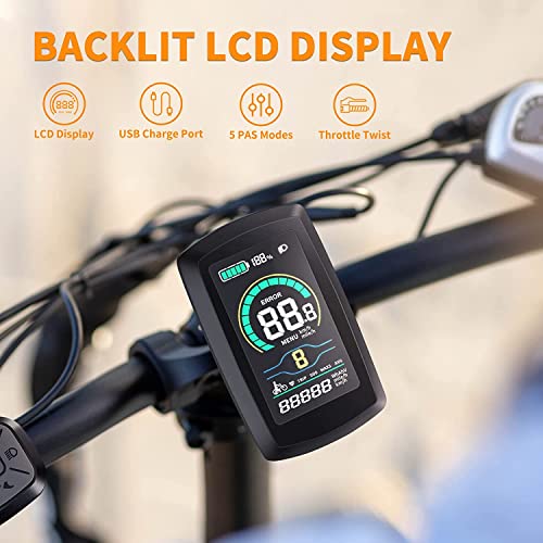 Folding Electric Bike for Adults, 1200W Peak Motor, 28MPH Max Speed, 48V 10AH Removable Battery, 20" Fat Tire M840673