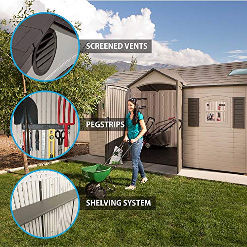 Outdoor Storage Shed, 15 x 8 ft, Dual Entry C46137