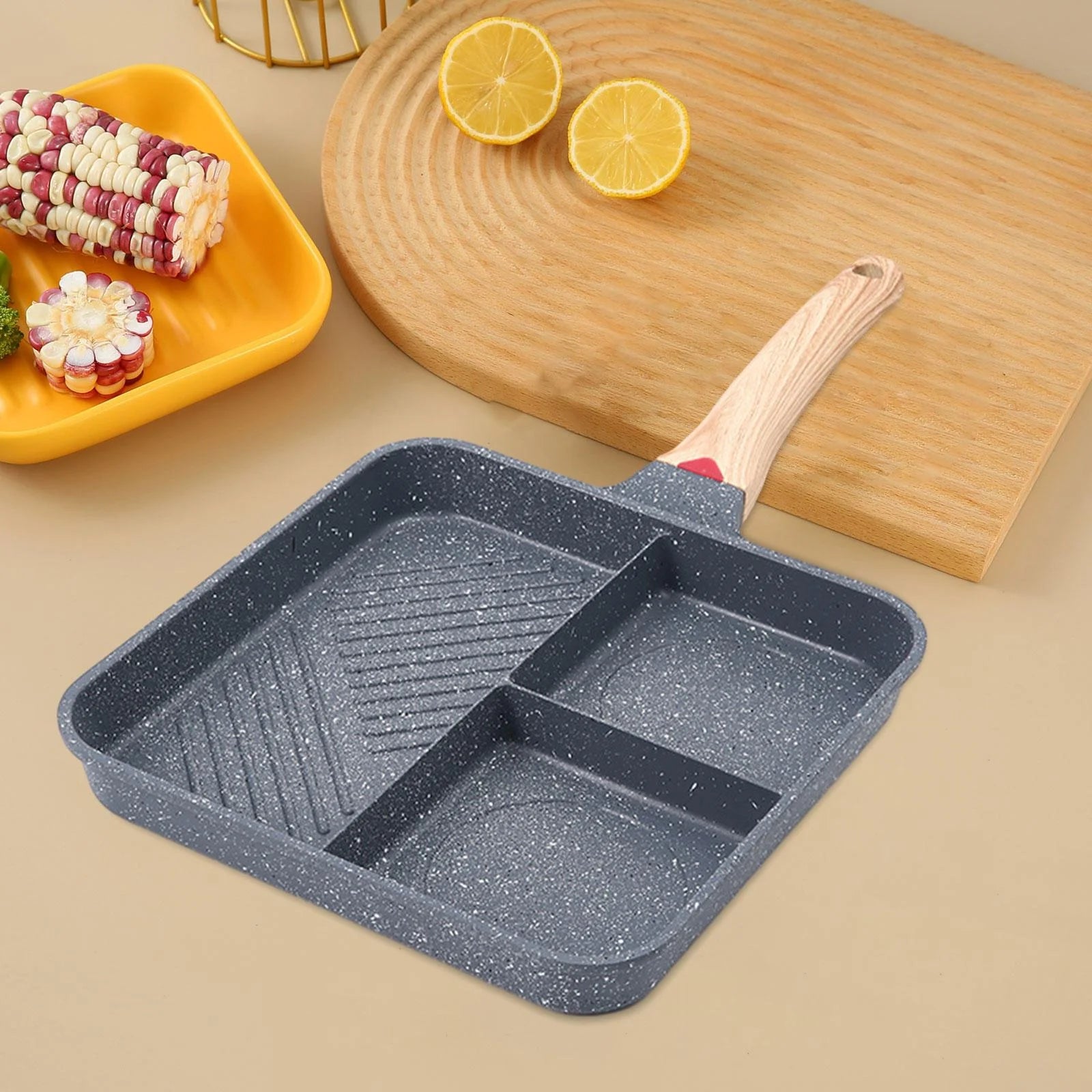 3 Section Nonstick Breakfast Frying Pan O682319