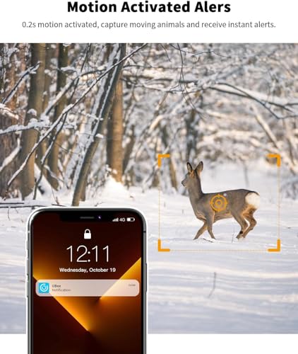 Cellular Trail Camera 4G LTE with Solar Panel, Motion Activated, 2K Night Vision E2472