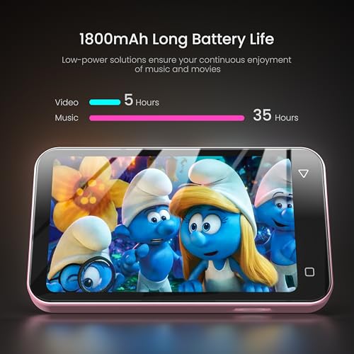 80GB Kids MP3 Player with Bluetooth, Parental Controls, WiFi, 4" Screen (Pink) C6683