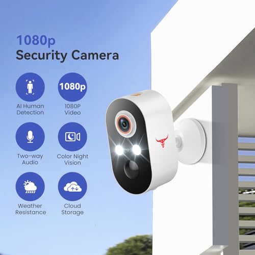 Wireless Security Camera 2-Pack, 1080p Outdoor, Color Night Vision, Motion Detection N66321