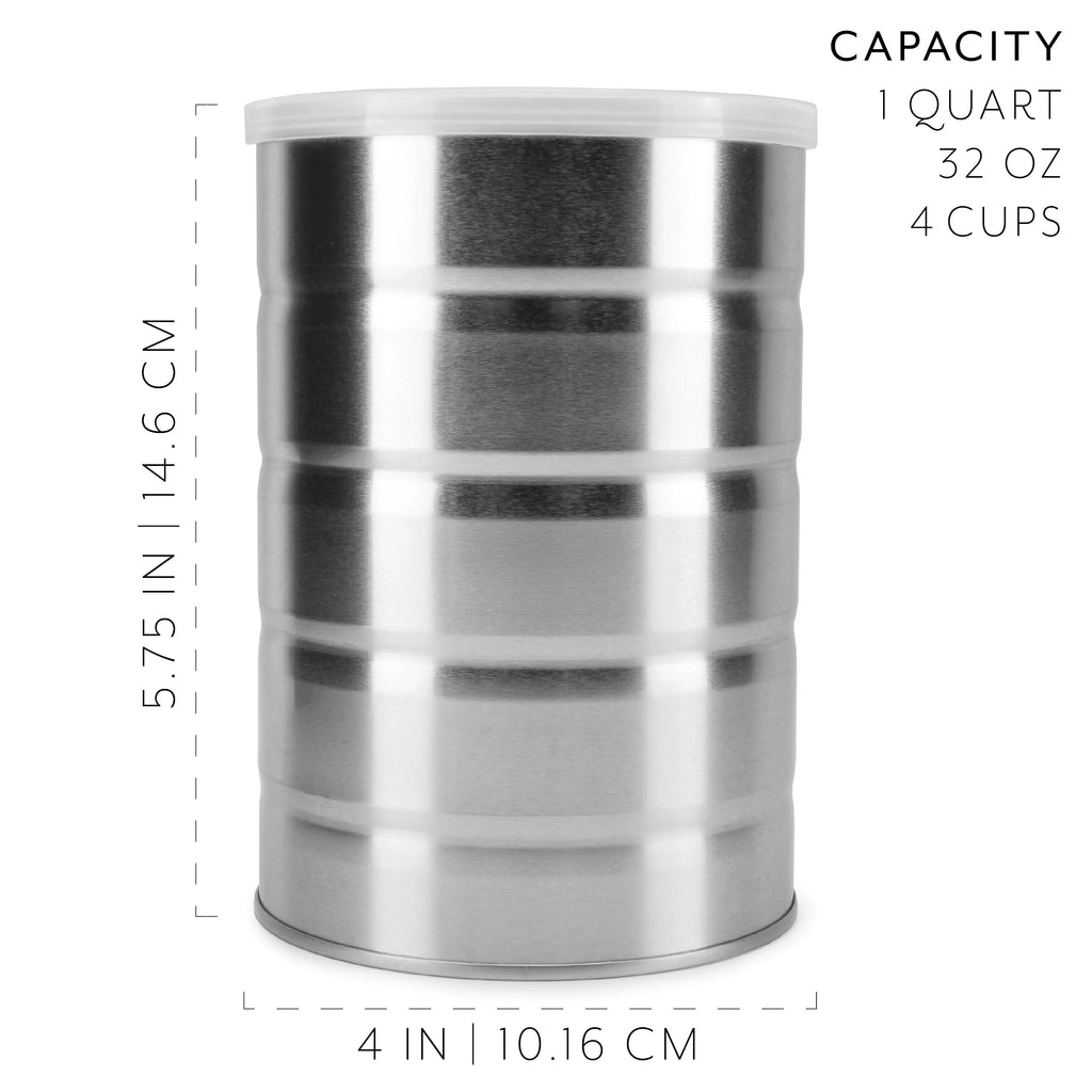 Metal Coffee Cans for Kitchen Storage and Crafts (4-Pack) Y155